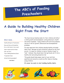 The ABC`s of Feeding Preschoolers