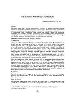 The Himalayas and Nepalese Agriculture