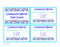 Compound Words Task Cards