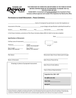 Monument Install Specifications