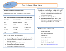 Fourth Grade: Place Value