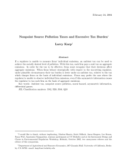 Nonpoint Source Pollution Taxes and Excessive Tax Burden&lowast; Larry
