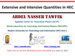 Review in intensive and extensive quantities in HEC
