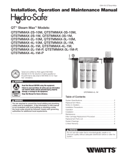 Installation, Operation and Maintenance Manual