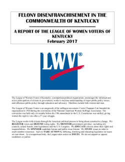 felony disenfranchisement in the commonwealth of kentucky