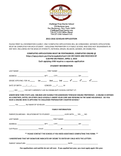 Lottery Application - Challenge Preparatory Charter School