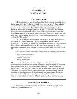 CHAPTER 10 MASS WASTING