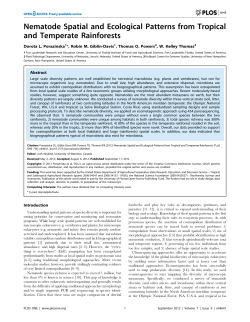Nematode Spatial and Ecological Patterns from Tropical and