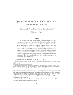 Quality Signaling through Certification in Developing Countries