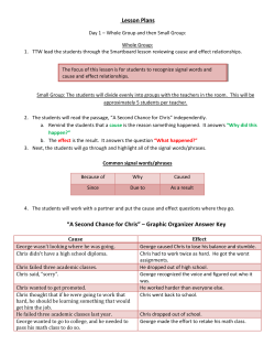 Lesson Plans &ldquo;A Second Chance for Chris&rdquo; &ndash; Graphic Organizer