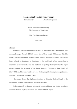 Geometrical Optics Experiment - The University of Manchester