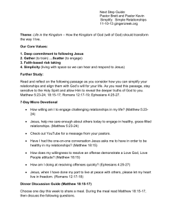 Next Step Guide: Pastor Brett and Pastor Kevin Simplify: Simple