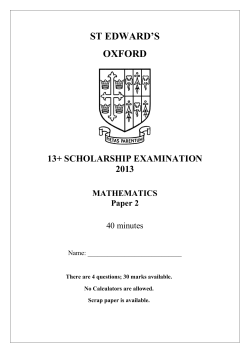 Maths 2 2013 - St Edward`s Oxford