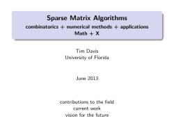 Sparse Matrix Algorithms