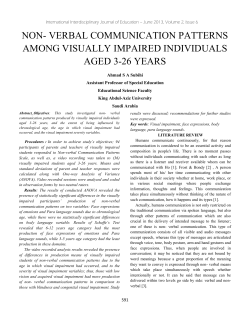 NON- VERBAL COMMUNICATION PATTERNS AMONG VISUALLY
