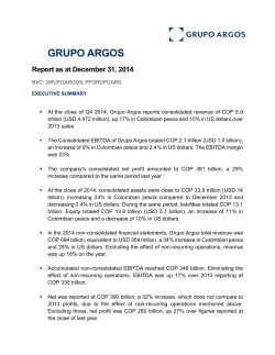 GRUPO ARGOS Report as at December 31, 2014
