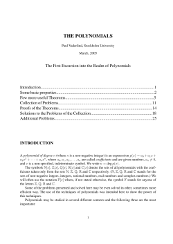 THE POLYNOMIALS