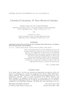Calendrical Calculations, II: Three Historical Calendars