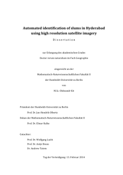 Automated identification of slums in Hyderabad using