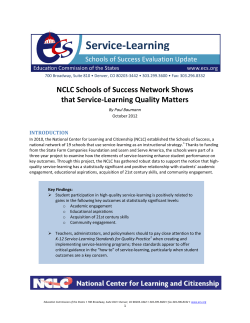 NCLC Schools of Success Network Shows that Service