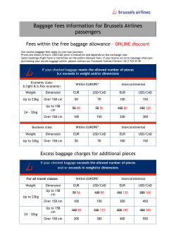 Baggage fees information for Brussels Airlines passengers