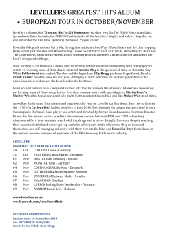 levellers greatest hits album + european tour in october