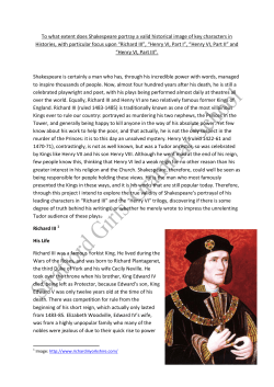 To what extent does Shakespeare portray a valid historical image of