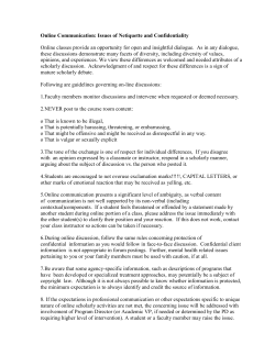 Online Communication: Issues of Netiquette and Confidentiality