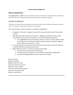 Acrostic Poetry Assignment