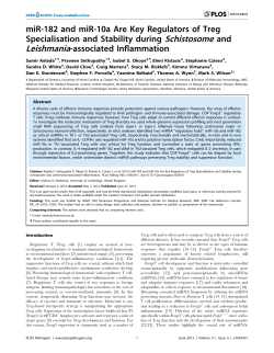 miR-182 and miR-10a Are Key Regulators of Treg Specialisation