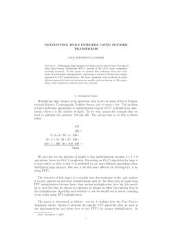 Multiplying huge integers using Fourier transforms