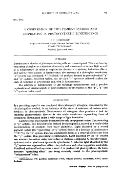 A COOPERATION OF TWO PIGMENT SYSTE.~S AND