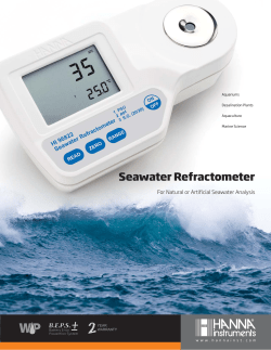 Seawater Refractometer - Bienvenue chez Hanna Instruments Canada