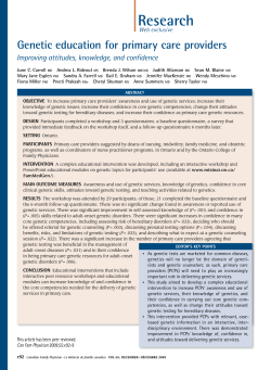 Genetic education for primary care providers Improving attitudes