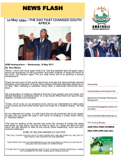 NEWSFLASH MADIBA INUGUARATION 10 MAY