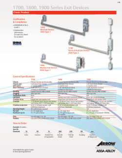1700, 1800, 1900 Series Exit Devices