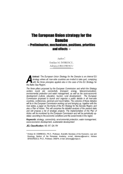 The European Union strategy for the Danube