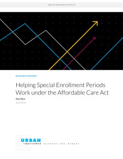 Helping Special Enrollment Periods Work under the