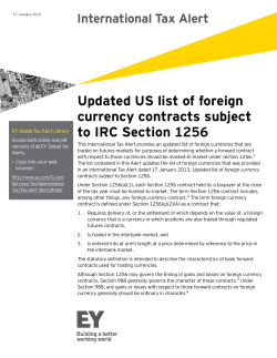 Updated US list of foreign currency contracts subject to