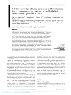 Nutrition knowledge, attitudes, behaviours and the influencing