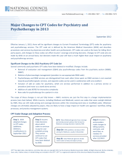 Major Changes to CPT Codes for Psychiatry and Psychotherapy in