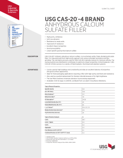 USG CAS-20&reg;-4 Calcium Sulfate Filler Data Sheet (English)