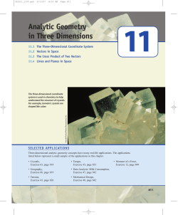 Analytic Geometry in Three Dimensions