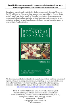 Chapter 4 - The Ecological Water-Use Strategies