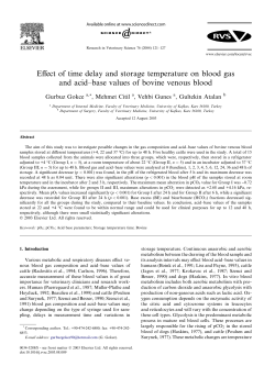 Effect of time delay and storage temperature on blood gas and acid