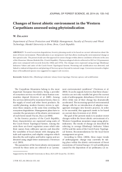 Changes of forest abiotic environment in the Western Carpathians