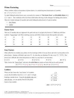 Prime Factoring
