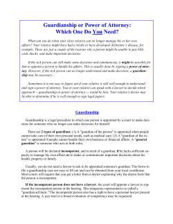Guardianship or Power of Attorney &ndash; Which One Do You Need? 29