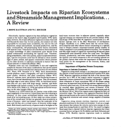 Livestock Impacts on Riparian Ecosystems and Streamside