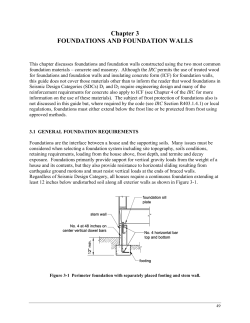 Chapter 3 FOUNDATIONS AND FOUNDATION WALLS